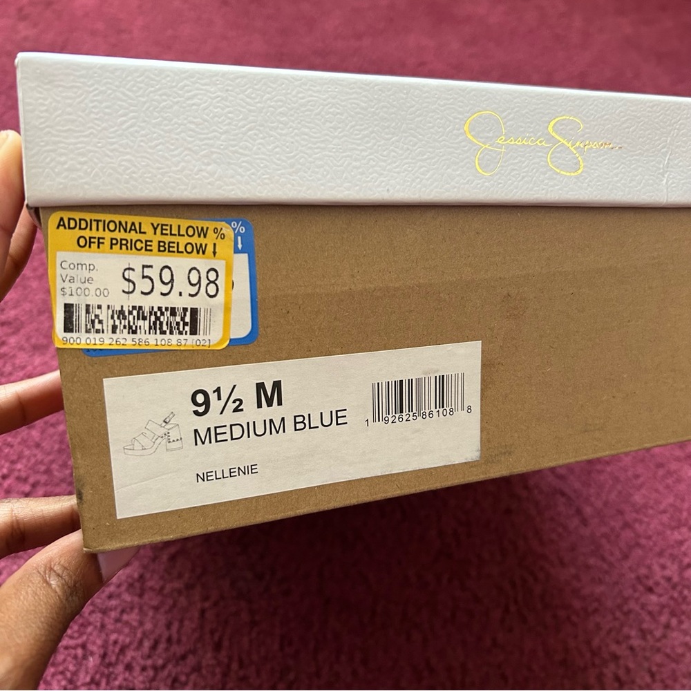 Jessica Simpson Denim Blue Wedge Sandals - Picture 7 of 7